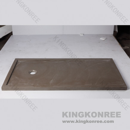 Dark Color Solid Surface Shower Base Rectangle Shape
