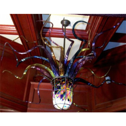Decorative Colored Glass Flower Chandelier for Hotel Home