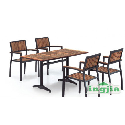 Dinner Hotel Wood Aluminium Dining Patio Outdoor Garden Set (JT-503)