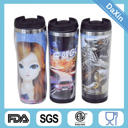 Double Wall Promotional Coffee Mug with Paper Insert, Travel Mug, Thermo Mug