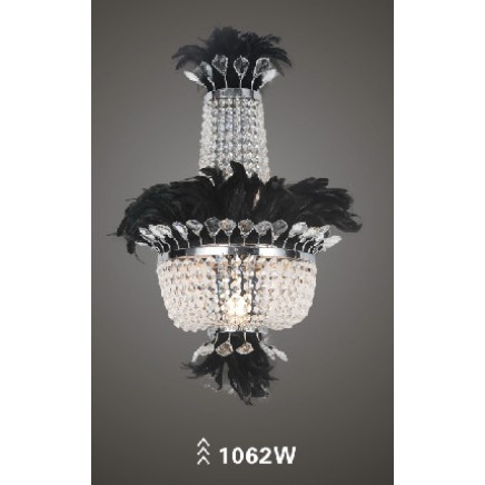 Elegance Carbon Steel Crystal Feather Decorative Hotel Wall Lamp (1062W)