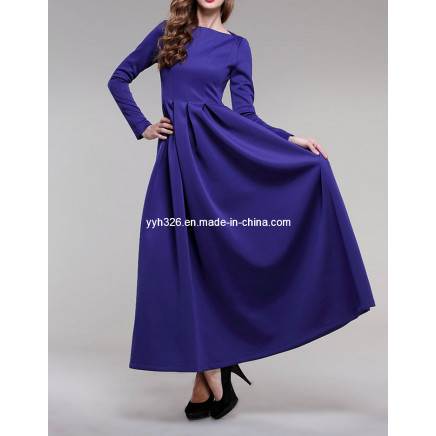Elegant New Design Ladies Fashion Nice Autumn Simple Long Dress Evening Dress Wholesale