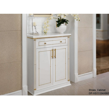 Euro Style White Lacquer Shoes Cabinet (XG11104A960)