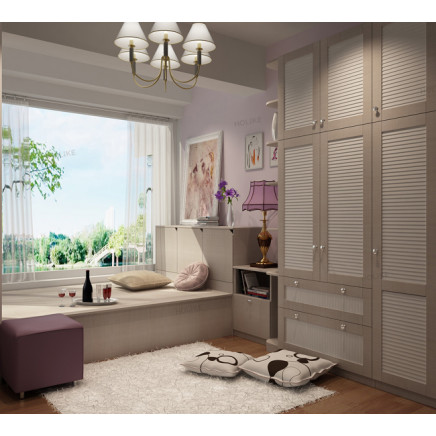 European Style Bedroom Furniture Closets with Sliding Door