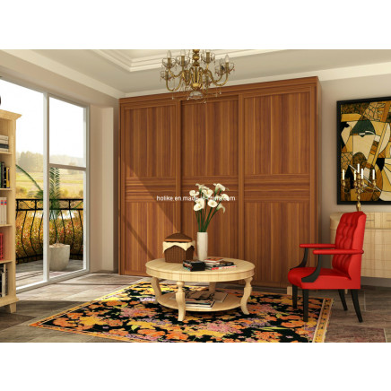European Style Solid Wood Furniture Closet with Sliding Door