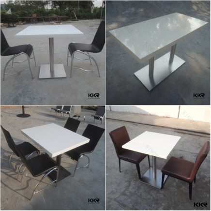 Factory Wholesale Solid Surface Round Dining Table Set
