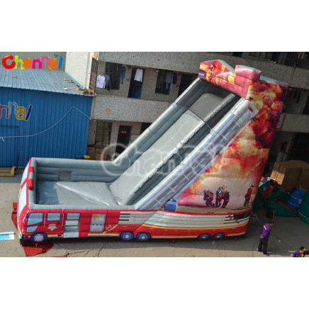 Fire Engine Truck Inflatable Slide Chsl392