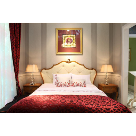 French Antique Wooden Double Bed Bedroom Furniture Set 8