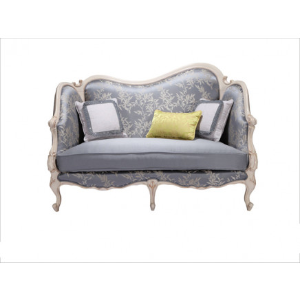 French Living Room Furniture, 2 Seat Wood Leather Sofa (H622)