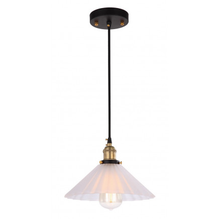Frost White Shade Black Metalware Brass Lampholder Pendant Lamp (MD4212-FW)