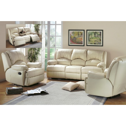 Genuine Leather Home Theatre Seating Sofa Manual Recliner Sofa Set
