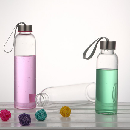 Glass Bottle for Water with Hanging Thread