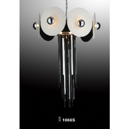 Glass Carbon Steel and Leather Pendant Light Suspension Light (1066S)