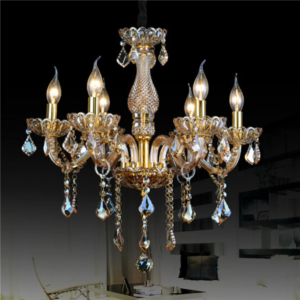 Gorgeous Gold Decorative Modern European Crystal Candle Chandelier
