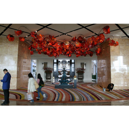 Hand Blown Flower Ceiling Decoration Art for Hotel