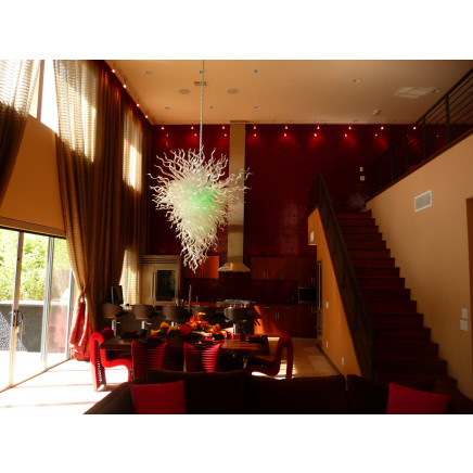 Hand Blown Glass Lighted Chandelier