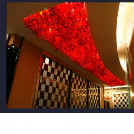 Hand Blown Glass Pipe Ceiling Light for Decoration Art