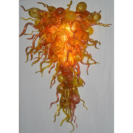Hand-Made Murano Amber Glass Chandelier Lighting