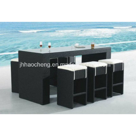 Hc-W-D17 Rattan Dining Set Rattan Bar Set Rattan Furniture Rattan Bar Furniture