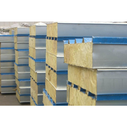 Heat and Sound Insulation Rock Wool Sandwich Panel
