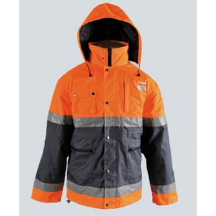 Hi-Vis Safety Reflective Zip Hooded Jacket with Pocket