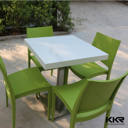 High Quality Two Seats Solid Surface Table with White Color
