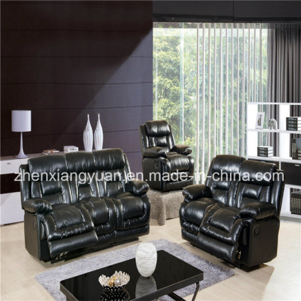 Home Furniture Black Leather Sofa, 1+2+3 Combination Sofa