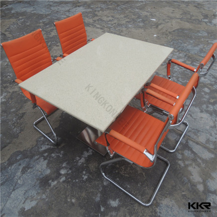 Home Furniture Quartz Stone Table, Mirror White Dining Table