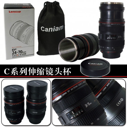 Hot Sale 400ml Cheap Coffee Mugs Camera Lens Travel Mug for Sale