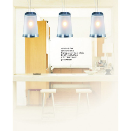 Hot Sell Glass Steel E27 60W Hanging Pendant Light for Dining Room (MD4085-TW)