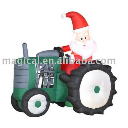 Hot Selling Inflatable Christmas Santa Ornament on a Tractor (MIC-400)