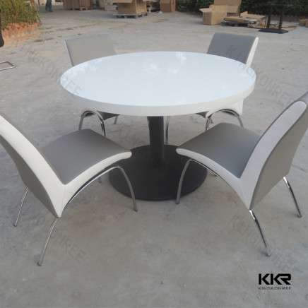 Hotel Furniture Pure White Table Artificial Marble Table and Chair