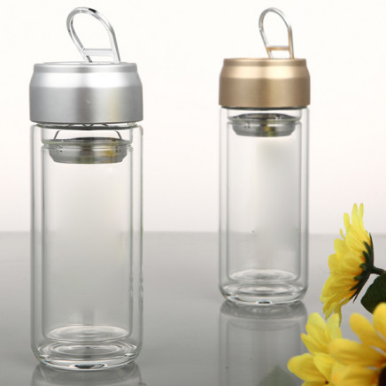 Hottest New Design 2015 Double Wall Glass Water Bottle