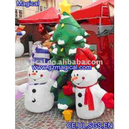Inflatable Mini Cute Snowmans Beside Tree (MIC-229)