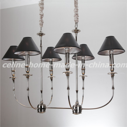 Iron Chandelier Light with Leather Shade (SL2096-3+3)
