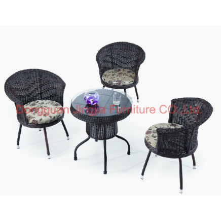 Iron Frame Rattan Garden Dining Leisure Table (JJ-S448)