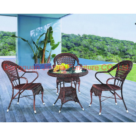 Iron Frame Wicker Leisure Garden Dining Set (JJ-S433&571)