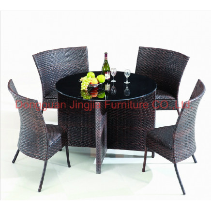 Iron Rattan Leisure Coffee Lounge Bistro Restaurant Table and Chair (JJ-S463)
