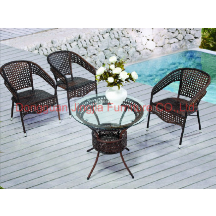Iron Rattan Wicker Outdoor Garden Dining Coffee Set (JJ-S451&568)