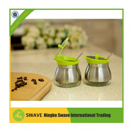 Kitchen Helper 2 PCS/Set Storage Seasoning Pot, Stainless Steel Kitchen Utensils Y95163
