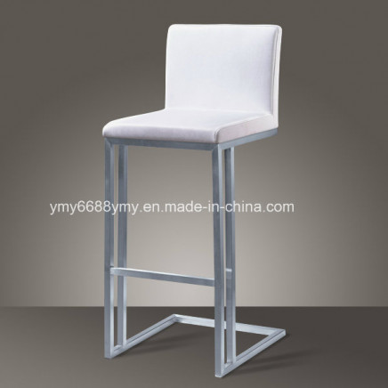 L Stainless Steel Leg PU Upholstered Mordern Bar Chair