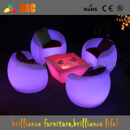 LED Leisure Bar Chair and Table / Lighting Chair Set
