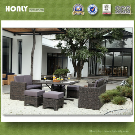 Latest Design Modern Magic Rattan Garden Outdoor Dining Set