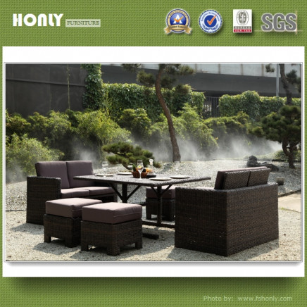 Latest Design Modern Magic Rattan Outdoor Furniture Dining Table Set