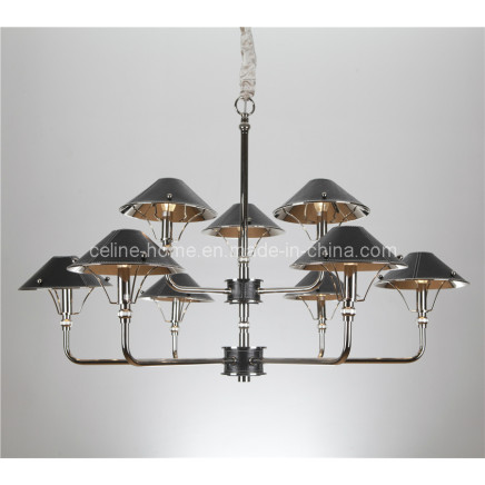 Leather Shade Modern Chandelier Light (SL2077-6+3)