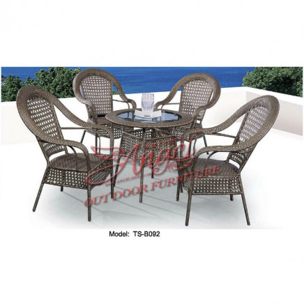 Leisure Rattan Furniture High Back Chair and Table for Outdoor