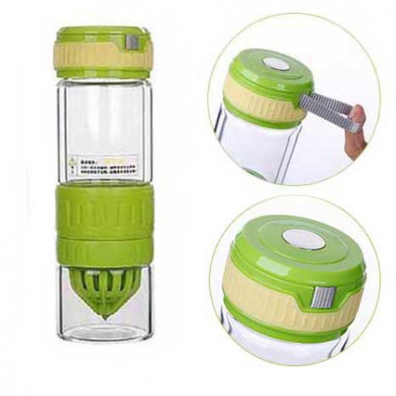 Lemon Press Juicer Infuser Water Bottle
