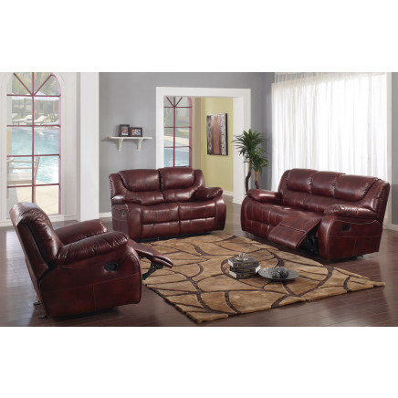 Living Room Genuine Leather Recliner Sofa Set (SF3606-B)