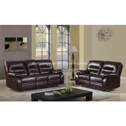 Living Room Products Reclinable Brown Bonded Leather Sofa Cheap Price