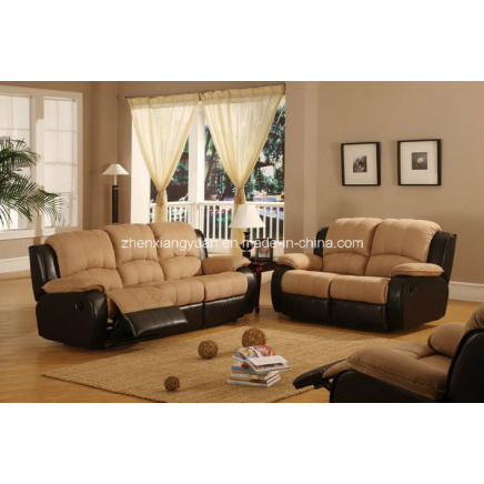 Living Room Sofa Love Recliner Microfiber Fabric Sofa Set